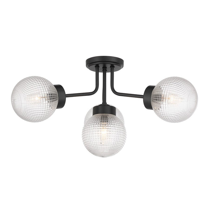 Savoy House Coral 4Lt Semi-Flush, Clear Matrix, Matte Black