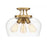Savoy House Octave 3-Light Semi-Flush Mount | Warm Brass Metal & Clear Glass | Foyer, Hallway & Bedroom Ceiling Light | 60W per Bulb, Dimmable, E26 Base | Model 6-4035-3-322