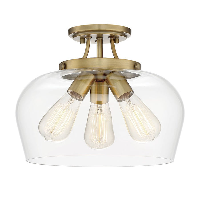 Savoy House Octave 3-Light Ceiling Light, Warm Brass