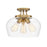 Savoy House Octave 3-Light Semi-Flush Mount | Warm Brass Metal & Clear Glass | Foyer, Hallway & Bedroom Ceiling Light | 60W per Bulb, Dimmable, E26 Base | Model 6-4035-3-322