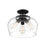 Savoy House Octave 3 Light Semi Flush Mount, Black