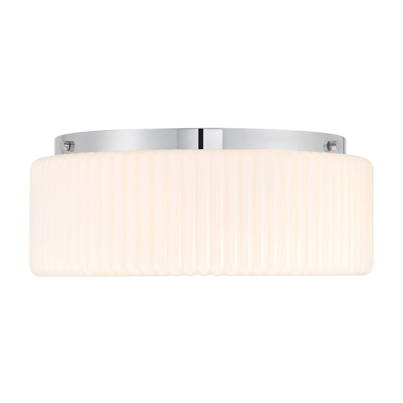 Savoy House Edgemont 4 Light Flush Mount, Chrome/White Strie