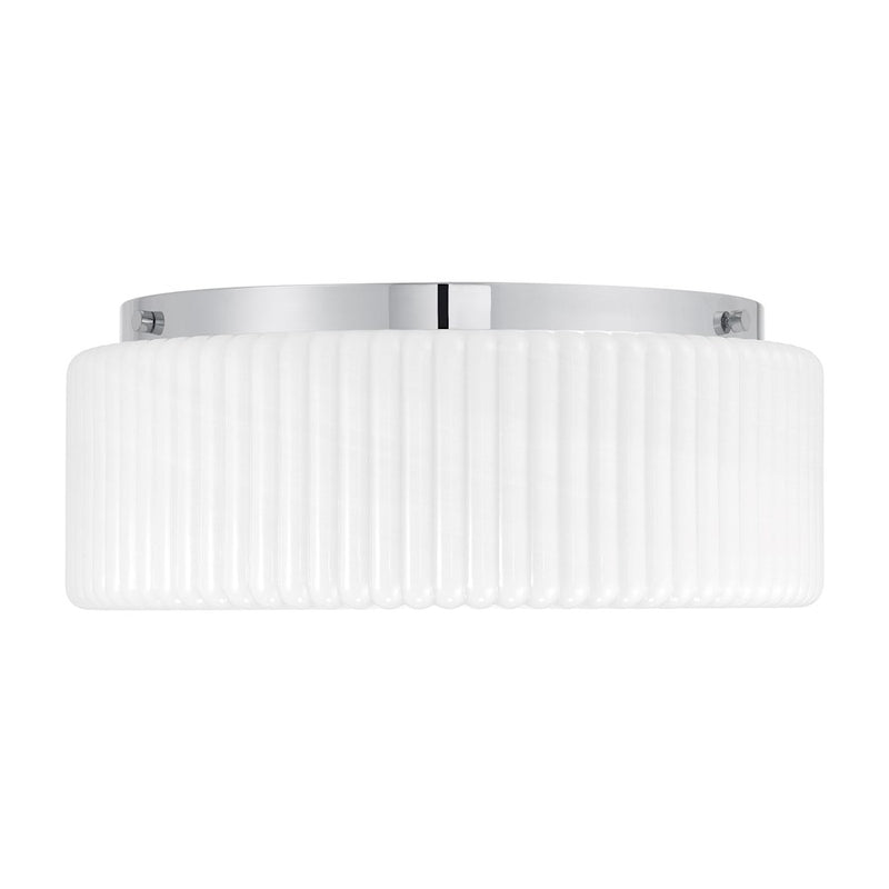 Savoy House Edgemont 4 Light Flush Mount, Chrome/White Strie