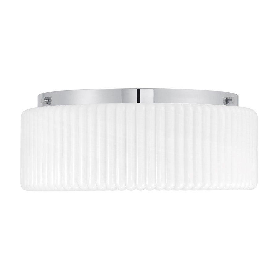 Savoy House Edgemont 4 Light Flush Mount, Chrome/White Strie