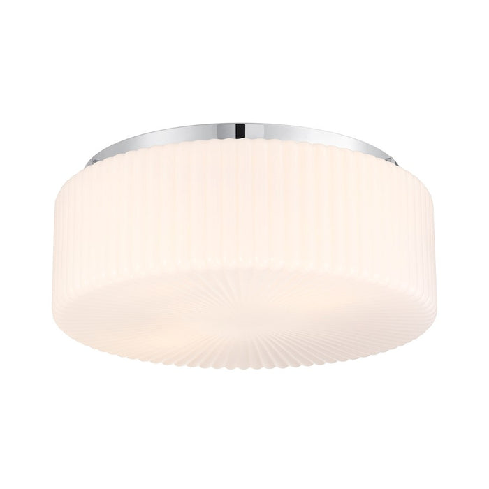 Savoy House Edgemont 4 Light Flush Mount, Chrome/White Strie