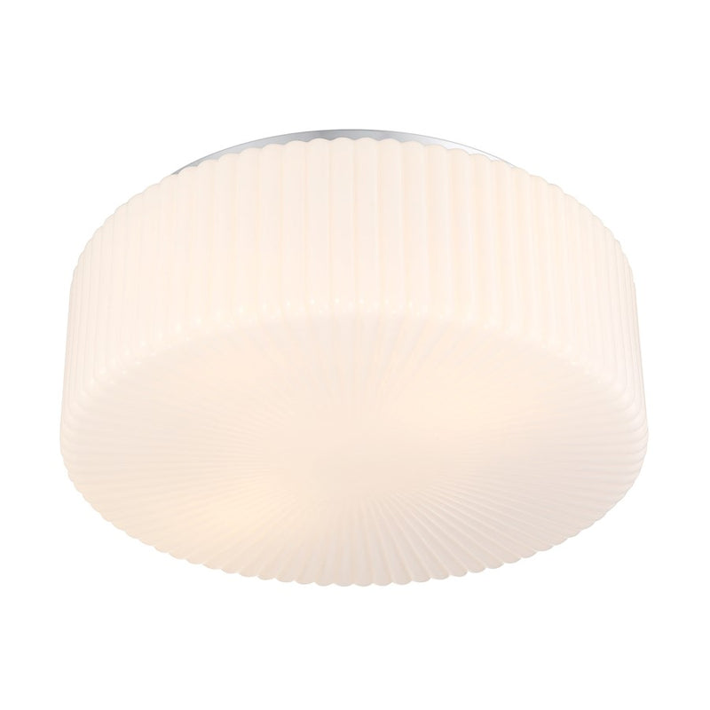 Savoy House Edgemont 4 Light Flush Mount, Chrome/White Strie