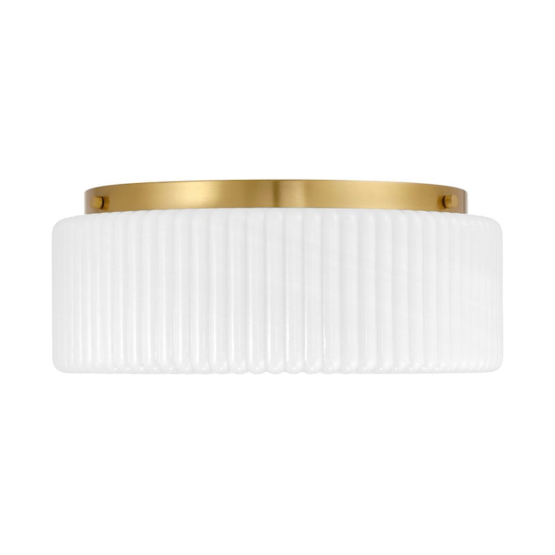 Savoy House Edgemont 4 Light Flush Mount, Warm Brass/White Strie