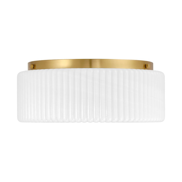 Savoy House Edgemont 4 Light Flush Mount, Warm Brass/White Strie