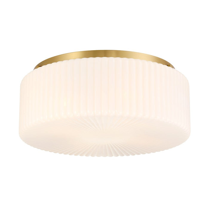 Savoy House Edgemont 4 Light Flush Mount, Warm Brass/White Strie