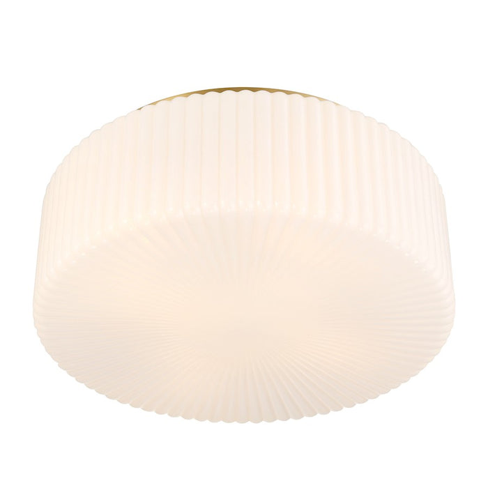 Savoy House Edgemont 4 Light Flush Mount, Warm Brass/White Strie