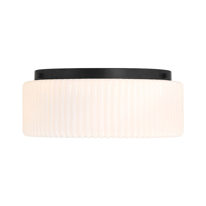 Savoy House Edgemont 4 Light Flush Mount, Matte Black/White Strie - 6-4187-4-89