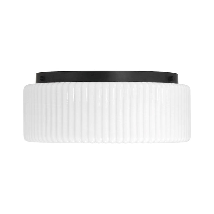 Savoy House Edgemont 4 Light Flush Mount, Matte Black/White Strie
