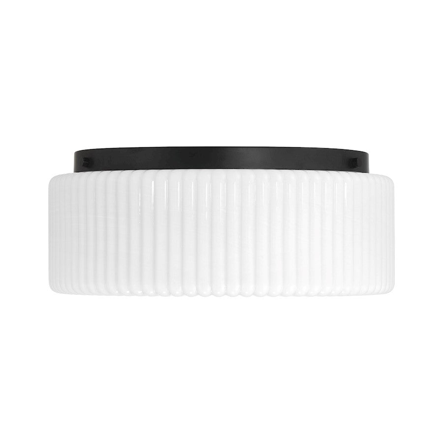 Savoy House Edgemont 4 Light Flush Mount, Matte Black/White Strie