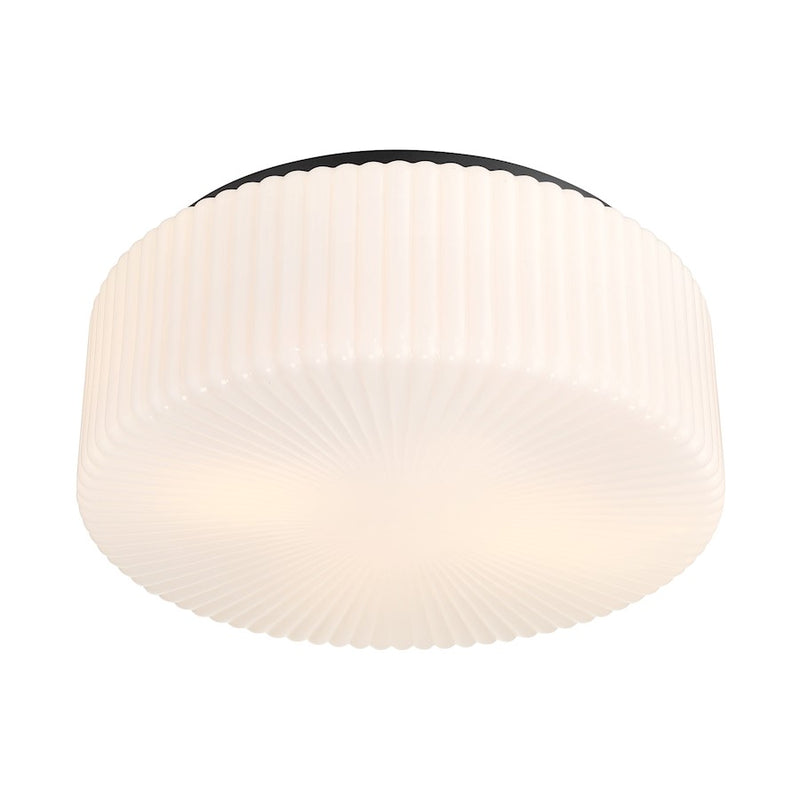 Savoy House Edgemont 4 Light Flush Mount, Matte Black/White Strie