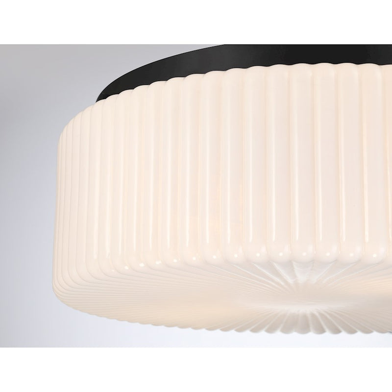 Savoy House Edgemont 4 Light Flush Mount, Matte Black/White Strie
