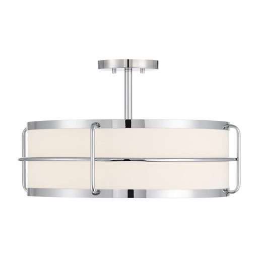 Savoy House Chauncey 4 Light Semi-Flush, Chrome/White - 6-4193-4-11