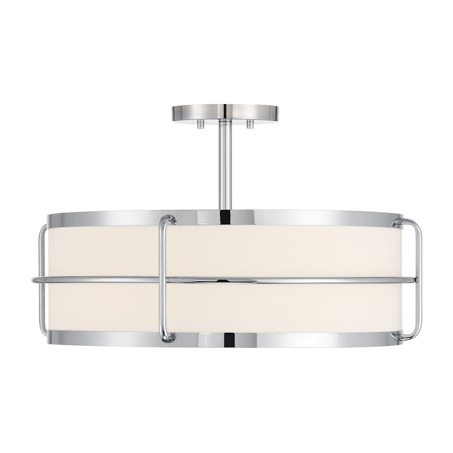 Savoy House Chauncey 4 Light Semi-Flush, Chrome/White - 6-4193-4-11