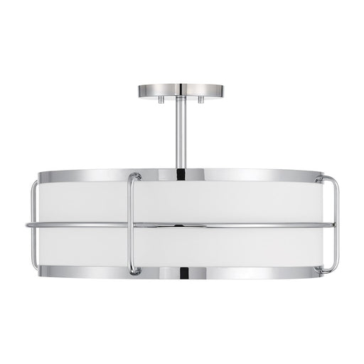 Savoy House Chauncey 4 Light Semi-Flush, Chrome/White