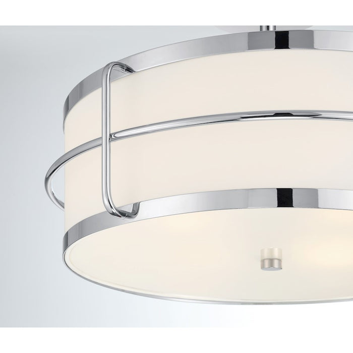 Savoy House Chauncey 4 Light Semi-Flush, Chrome/White