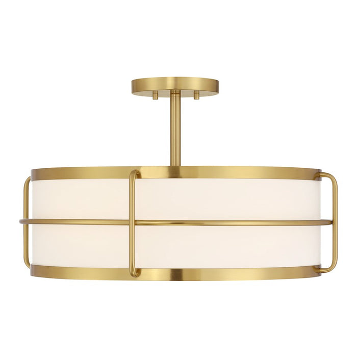 Savoy House Chauncey 4 Light Semi-Flush, Warm Brass/White - 6-4193-4-322