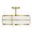 Savoy House Chauncey 4 Light Semi-Flush, Warm Brass/White