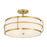 Savoy House Chauncey 4 Light Semi-Flush, Warm Brass/White