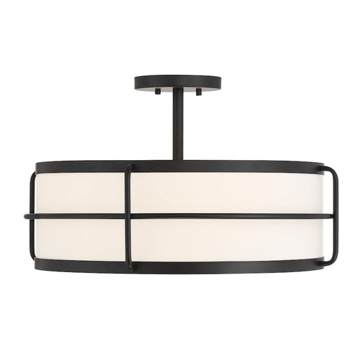 Savoy House Chauncey 4 Light Semi-Flush, Matte Black/White - 6-4193-4-89