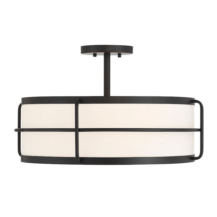 Savoy House Chauncey 4 Light Semi-Flush, Matte Black/White - 6-4193-4-89