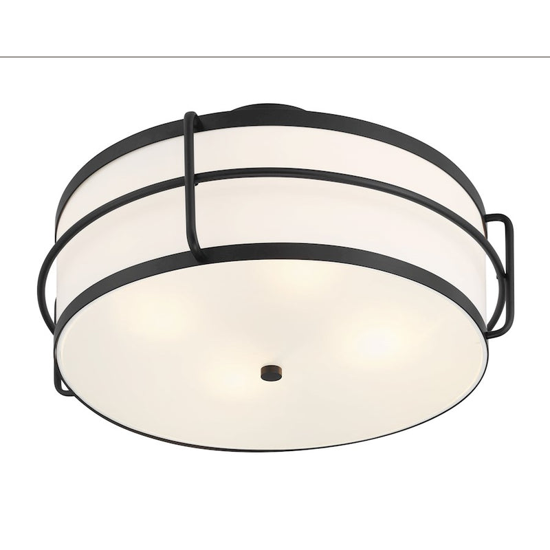 Savoy House Chauncey 4 Light Semi-Flush, Matte Black/White