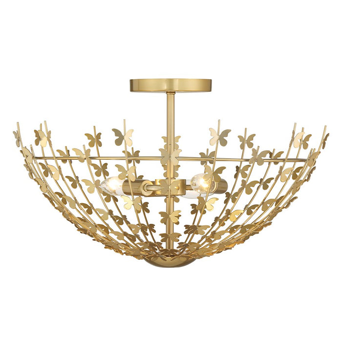 Savoy House Birch 3 Light Semi-Flush, Burnished Brass - 6-4198-3-171