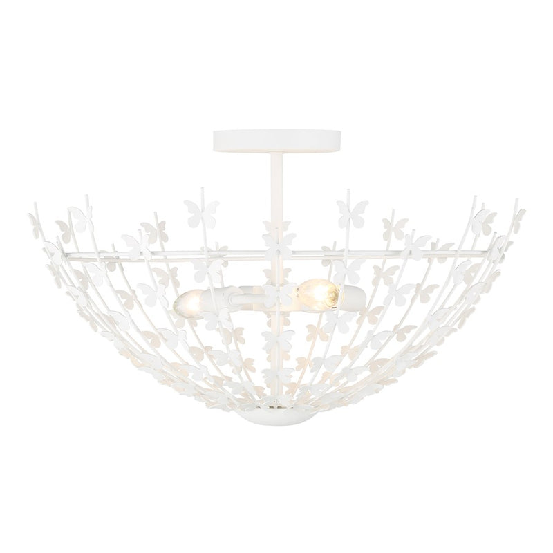 Savoy House Birch 3 Light Semi-Flush, Bisque White
