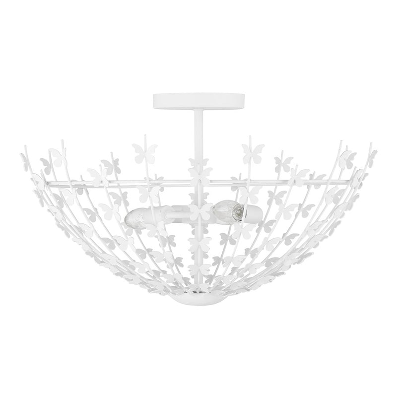 Savoy House Birch 3 Light Semi-Flush, Bisque White