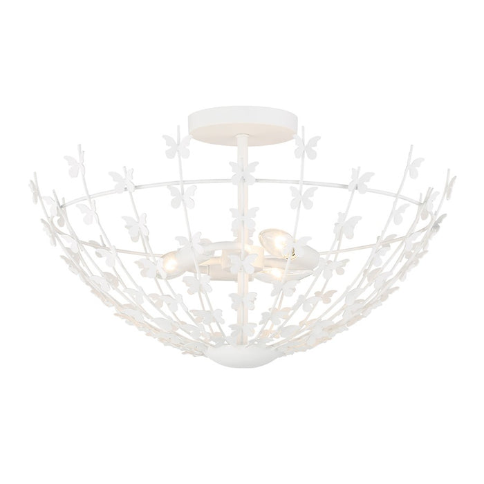 Savoy House Birch 3 Light Semi-Flush, Bisque White