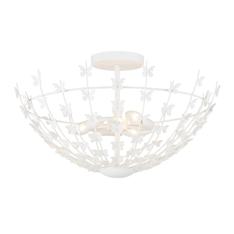 Savoy House Birch 3 Light Semi-Flush, Bisque White