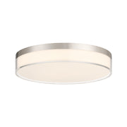 Savoy House Clarion 11in 1-Light Flush Mount | Modern Satin Nickel Metal and White Acrylic Shade | Indoor & Outdoor Wet Location | 11 in | Model 6-4444-11-SN
