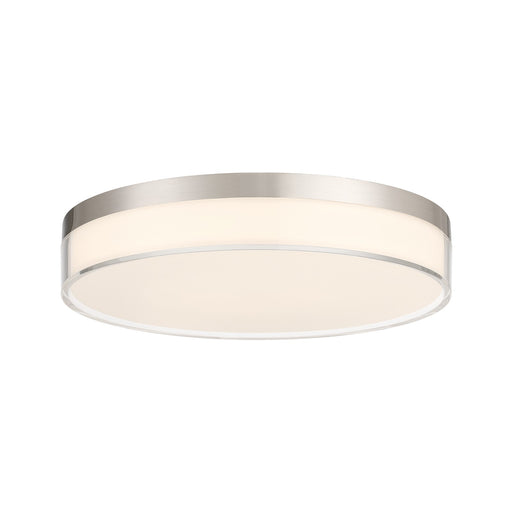 Savoy House Clarion 11in 1-Light Flush Mount | Modern Satin Nickel Metal and White Acrylic Shade | Indoor & Outdoor Wet Location | 11 in | Model 6-4444-11-SN