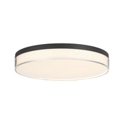 Savoy House Clarion 13in 1-Light Flush Mount | Modern & Contemporary Black Metal and Acrylic | Covered Patio & Bathroom | 2100 | Model 6-4444-13-BK