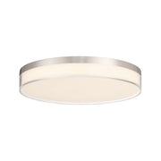 Savoy House Clarion 13in 1-Light Flush Mount | Modern & Contemporary Satin Nickel Metal and Acrylic | Covered Patio & Bathroom | 2100 | Model 6-4444-13-SN