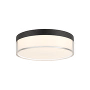 Savoy House Clarion 7in 1-Light LED Flush Mount | Modern Black Metal and Acrylic | Indoor & Outdoor Wet Location | 1200 Lumens Dimmable | Model 6-4444-7-BK