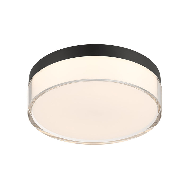 Savoy House Clarion 7in 1-Light LED Flush Mount | Modern Black Metal and Acrylic | Indoor & Outdoor Wet Location | 1200 Lumens Dimmable | Model 6-4444-7-BK
