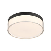 Savoy House Clarion 7in 1-Light LED Flush Mount | Modern Black Metal and Acrylic | Indoor & Outdoor Wet Location | 1200 Lumens Dimmable | Model 6-4444-7-BK