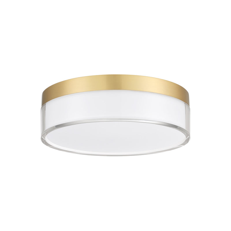 Savoy House Clarion 7in 1-Light LED Flush Mount | Modern Brass Metal and Acrylic | Indoor & Outdoor Wet Location | 1200 Lumens Dimmable | Model 6-4444-7-BR