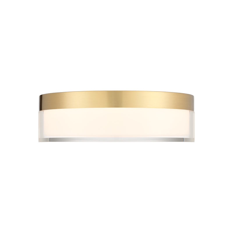 Savoy House Clarion 7in 1-Light LED Flush Mount | Modern Brass Metal and Acrylic | Indoor & Outdoor Wet Location | 1200 Lumens Dimmable | Model 6-4444-7-BR