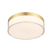 Savoy House Clarion 7in 1-Light LED Flush Mount | Modern Brass Metal and Acrylic | Indoor & Outdoor Wet Location | 1200 Lumens Dimmable | Model 6-4444-7-BR