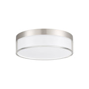 Savoy House Clarion 7in 1-Light LED Flush Mount | Modern Satin Nickel Metal and Acrylic | Indoor & Outdoor Wet Location | 1200 Lumens | Model 6-4444-7-SN