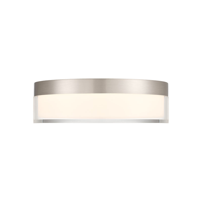 Savoy House Clarion 7in 1-Light LED Flush Mount | Modern Satin Nickel Metal and Acrylic | Indoor & Outdoor Wet Location | 1200 Lumens | Model 6-4444-7-SN