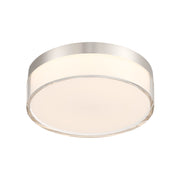 Savoy House Clarion 7in 1-Light LED Flush Mount | Modern Satin Nickel Metal and Acrylic | Indoor & Outdoor Wet Location | 1200 Lumens | Model 6-4444-7-SN