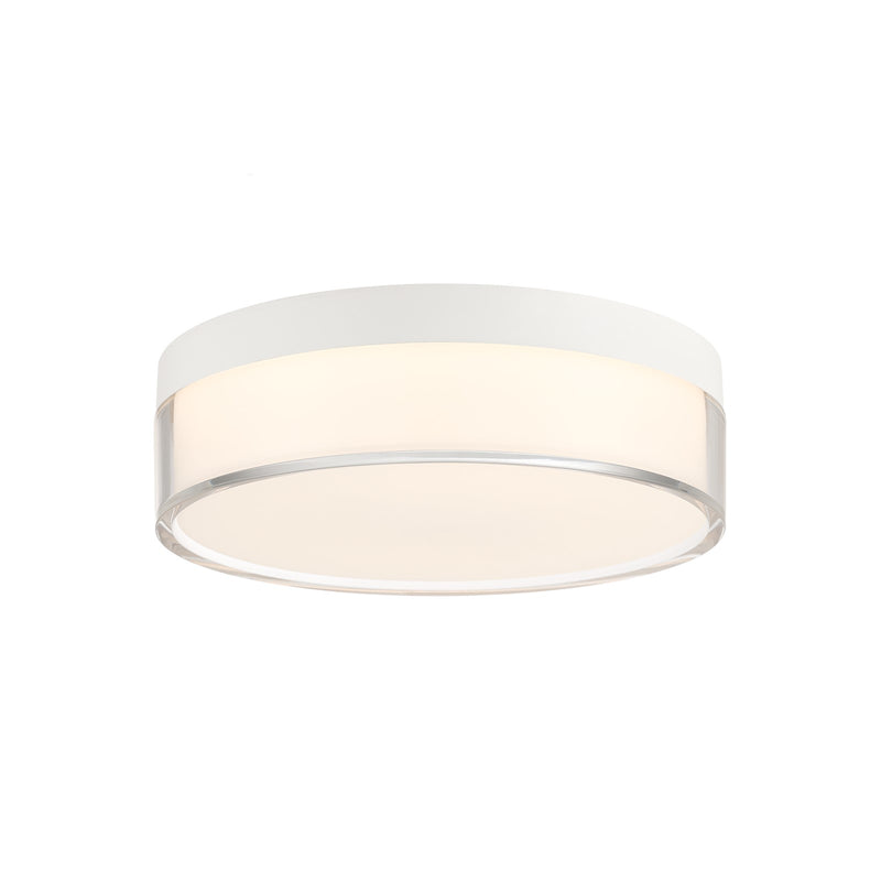 Savoy House Clarion 7in 1-Light LED Flush Mount | Modern White Metal and Acrylic | Indoor & Outdoor Wet Location | 1200 Lumens Dimmable | Model 6-4444-7-WH