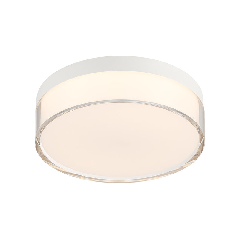 Savoy House Clarion 7in 1-Light LED Flush Mount | Modern White Metal and Acrylic | Indoor & Outdoor Wet Location | 1200 Lumens Dimmable | Model 6-4444-7-WH