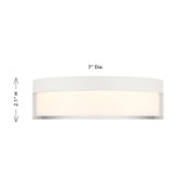 Savoy House Clarion 7in 1-Light LED Flush Mount | Modern White Metal and Acrylic | Indoor & Outdoor Wet Location | 1200 Lumens Dimmable | Model 6-4444-7-WH
